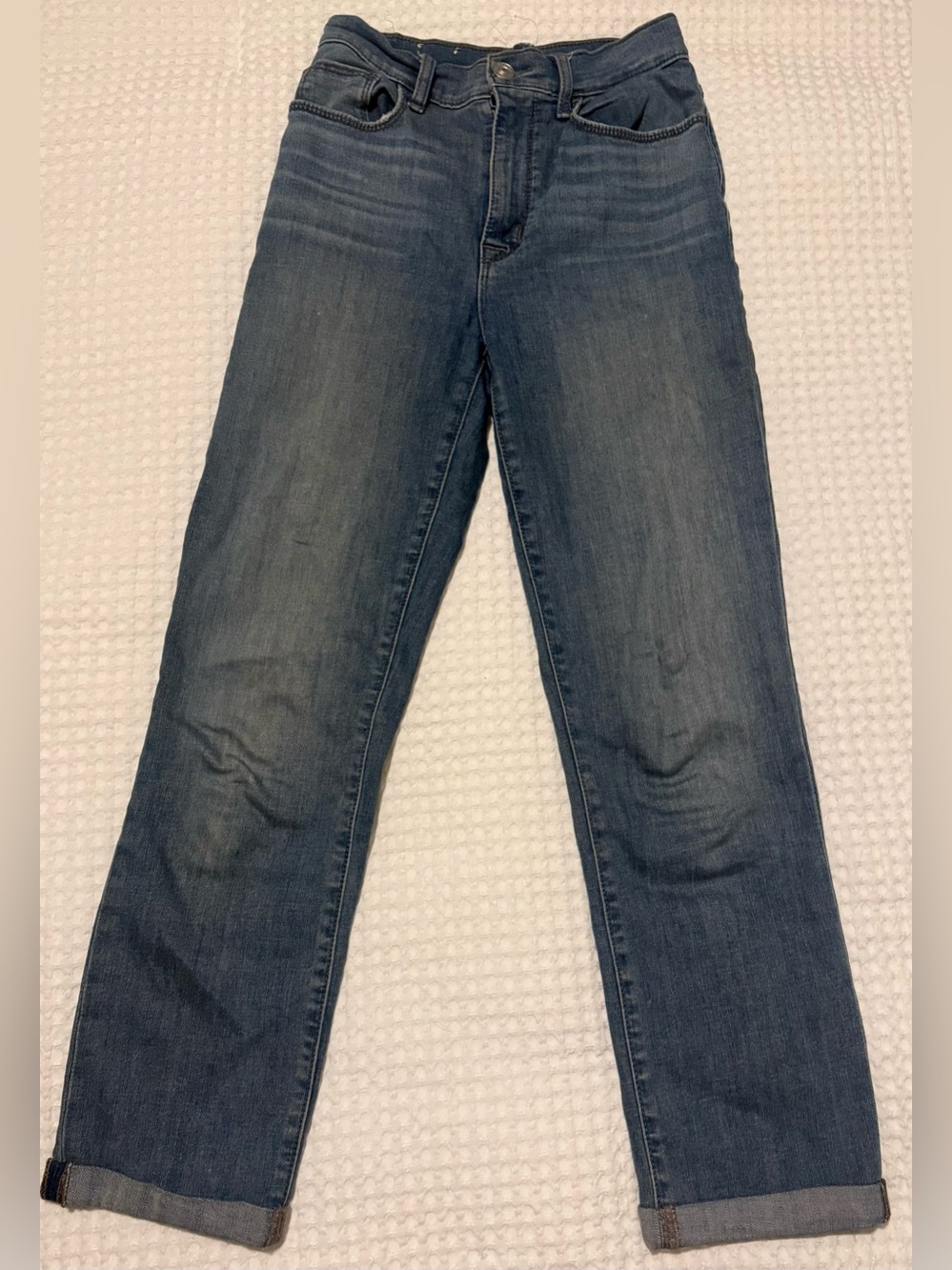 Hudson Blair High Rise Straight Crop Jeans Women’s Size 27 Blue Denim Cuffed